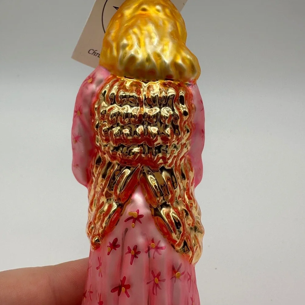 Christopher Radko HEAVENLY TRIUMPH 1996 Christmas Ornament, Angel, Horn, Pink‎